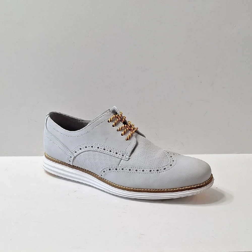 Cole Haan Men's Gray Lace Up Business Preppy Grand Wingtip Oxford Shoes Size 9M